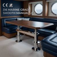Support de levage manuel robuste à engrenage sans fin en acier inoxydable, cadre de table réglable pour bateau