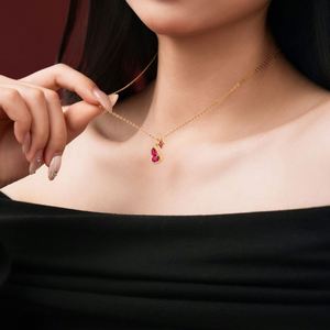 Dylam เครื่องประดับสตรี S925เงินสร้อยคอจี้รูปมะระสี่แฉกเซอร์โคเนีย5A - Product Image 5