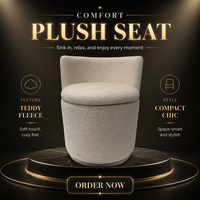 Fauteuil pivotant en fausse fourrure blanc crème