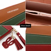 Dompet Wanita Panjang Baru, Tempat Kartu, Lucu, Modis, Multifungsi, Kulit PU Mewah dengan Lapisan Poliester
