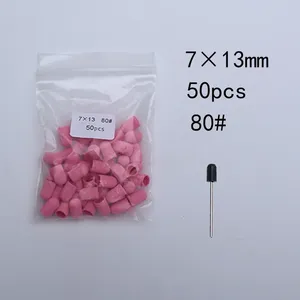 50pcs Pink Sanding Bands Caps With Mandrel Nail <b>Drill</b> <b>Bit</b> Milling Cutters Clean Cuticle Polishing Pedicure Manicure Accessories - Product Image 6