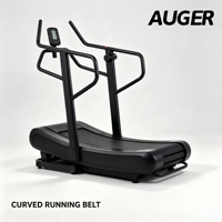 Caminadora Manual Curva Comercial con Resistencia Magnética, Manijas de Empuje y Pantalla LED para Entrenamiento HIIT en Gimnasio