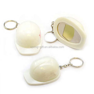 사용자 정의 로고 안전 헬멧 키 체인 모자 병따개 기능이있는 빅 사이즈 하드 모자 새로운 플라스틱 열쇠 고리 - Product Image 5