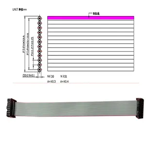 28AWG IDC Ribbon Cable Waterproof 45pins 1.27pitch PVC Female And Male Flexible Flat Cables