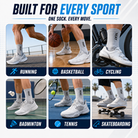 Chaussettes de sport personnalisées avec logo pour hommes et femmes, chaussettes de basket-ball respirantes à séchage rapide, chaussettes de course, chaussettes de sport en coton tricoté pour toutes les saisons