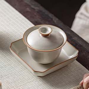 Plato cuadrado de porcelana Ru Ware para frutas, para ceremonia del té, fiestas y uso doméstico. - Product Image 3