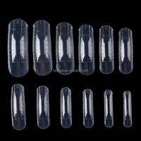 Cetakan Kuku Gel Sistem Ganda Medium Curve Square 12 Ukuran Mudah Dilepas Alat Ekstensi Kuku Salon & Rumahan DIY