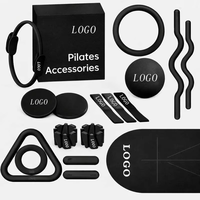 Ensemble d'accessoires de Pilates pour la maison, kit de yoga et de fitness, haltères pour l'entraînement de force, anneaux de résistance, barres d'haltérophilie