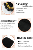 Extensions de cheveux européennes russes en nano-tip, cuticules alignées, double trame, cheveux vierges Remy, micro-anneaux, extensions de cheveux à perles