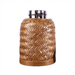 Handmade Bamboo Woven Stainless Steel Water Kettle Eco Friendly <b>Tea</b> Pot Portable Classic Design for Home <b>Tea</b> Serving - Product Image 4