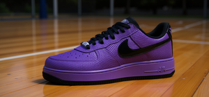 Chaussures décontractées unisexes For Force 1 Low Persian Violet, style basketball, à lacets, avec empeigne en textile respirant et semelle extérieure en caoutchouc - Product Image 2