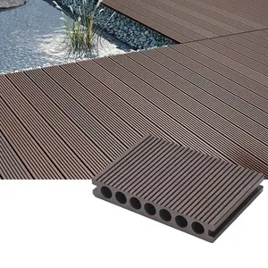 Morden Wpc Co-Extrusion 3D Embossed Deck Custom Size Wpc Decking Suppliers Hollow