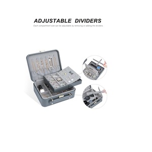 Large Capacity 2-Layer Stackable Travel Jewelry <b>Box</b> with Adjustable Dividers and Handle Designed for Organizing in Style - Product Image 3