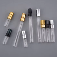 Mini flacon en verre de 1,5 ml et 2 ml avec pulvérisateur à pompe, sérigraphie, bouteille vide à col serti, échantillon de parfum, emballage cosmétique, diffuseur à bâtonnets