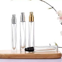 Décanteurs de parfum Mini carré clair échantillon verre rechargeable fond épais Vintage mince haut 10ml sérigraphie cosmétique