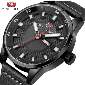 MINI FOCUS MF0027G nice Sport Quartz Watch Leather Strap Calendar Classic Men Top 10 china Watch manufacture Luxury relogio 2019