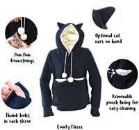 Hoodie de transport pour chat et petit animal, sweat-shirt à poches pour chien et chat, pull de transport pour chiot