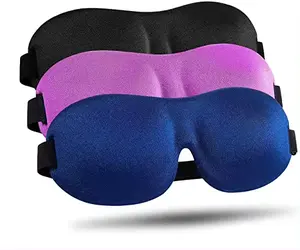 Toptan renkli rahat özel peluş seyahat 3D uyku göz maskesi