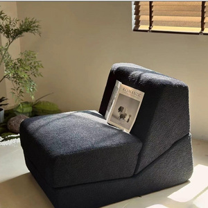 Canapé-lit moderne en velours en forme de L, convertible, sectionnel, sans accoudoirs, avec dossier modulable, pour salon, vert et orange - Product Image 3