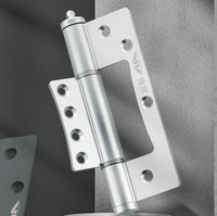 Charnière silencieuse moderne grise de 5 pouces en aluminium spatial, quincaillerie tampon écologique pour portes en acier/alliage d'aluminium, vente en gros