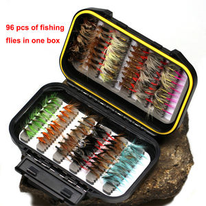 Kit de Señuelos de Pesca con Mosca Artificiales de ABS de 24-96 Piezas con Anzuelo Barbado y Caja <span class=keywords><strong>para</strong></span> Pesca en Lago/Río, Moscas Secas/Húmedas/Ninfas/Streamers, Realistas - Product Image 2