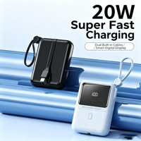 Nouvelle mini batterie externe électronique 10000 mAh, mince et portable, avec câble USB-C, batterie externe 10000 mAh