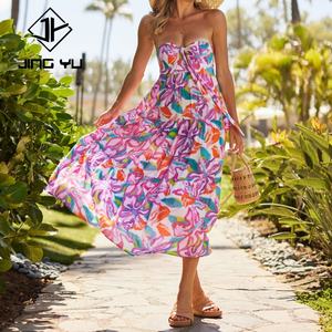 Robe maxi hawaïenne, impression numérique personnalisée, robe de plage, 100% rayonne de qualité supérieure, robes décontractées d'été pour femmes - Product Image 2