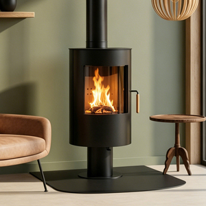 Nouveau R0702B 7KW Poêle à <span class=keywords><strong>bois</strong></span> rond à combustion réelle avec entrée <span class=keywords><strong>d</strong></span>'<span class=keywords><strong>air</strong></span> réglable, poêle à <span class=keywords><strong>bois</strong></span> pour le chauffage intérieur avec CE - Product Image 1