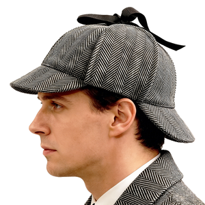 Sombrero Deerstalker Vintage de Espiga para Mujer y Hombre, Gorra de Tweed con Doble Ala y Lazo, Sombrero Clásico de Detective Británico - Product Image 1