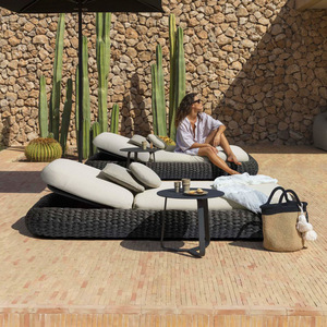 Chaise longue d'extérieur pour hôtel, lit <span class=keywords><strong>de</strong></span> <span class=keywords><strong>jardin</strong></span> moderne, chaise longue imperméable en teck, rotin, corde et aluminium, chaise longue <span class=keywords><strong>de</strong></span> piscine - Product Image 6