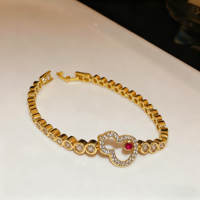 Bracelet fantaisie en or, cuivre et zircon pour femme, motif gourde, chaîne et maillons, bijoux de mode pour dames