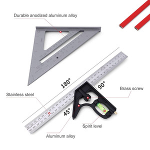 Outil de mise en page carré de vitesse en métal 7 pouces carré de charpentier carré avec mesure de règle d'angle en alliage de zinc de 12 pouces - Product Image 2