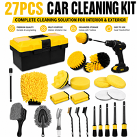Kit d'outils de nettoyage multi-usages 27 pièces avec boîte de rangement, ensemble de brosses pour perceuse, pour atelier, maison et nettoyage de surfaces