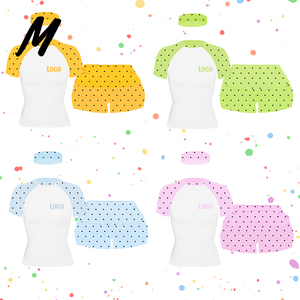 Completo Casual da Donna Primavera Estate 2026 con Logo Personalizzato, Set 2 Pezzi in Cotone Elasticizzato a Pois, Abbigliamento Loungewear - Product Image 1