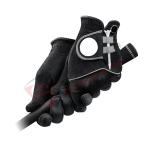 Gants de golf de sport imperméables doux et respirants en microfibre noire de haute qualité imprimés avec logo personnalisé pour hommes et femmes - Product Image 2