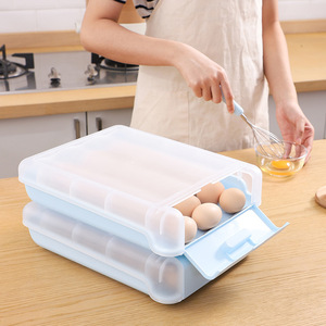 2023 Large Capacity Egg Holder for Refrigerator Multi-layer Egg Storage Container Food Container Plastic Household Multifunction