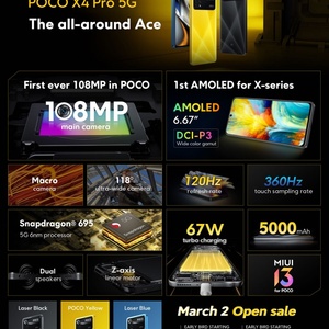 Teléfono Inteligente Original Xiaomi POCO X4 Pro 5G, 8GB+256GB, Versión Global, 6.67 Pulgadas, MIUI/<span class=keywords><strong>Android</strong></span>, Snapdragon Octa Core 2.2GHz - Product Image 3