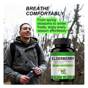 Capsules de soutien immunitaire à la baie de sureau et à la quercétine avec vitamine C, zinc et D3, végétaliennes et sans gluten - Product Image 3