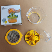 Presse-agrumes manuel portable pour citrons et oranges, extracteur de jus avec tasse doseuse et râpe pour citrons et légumes