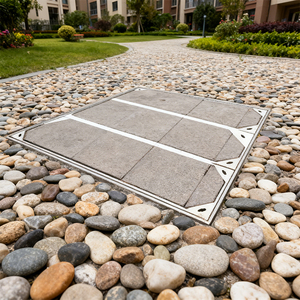 Moderne, op maat gemaakte roestvrijstalen putdeksels voor rioolwater zijn duurzaam en geschikt voor onzichtbare putten op openbare wegen. - Product Image 2