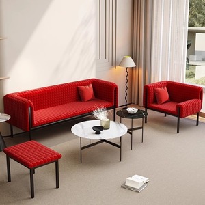 Sillón de tela verde con mechones y otomana, conjunto de sala de estar, sofá de diseño moderno para decoración del hogar - Product Image 3