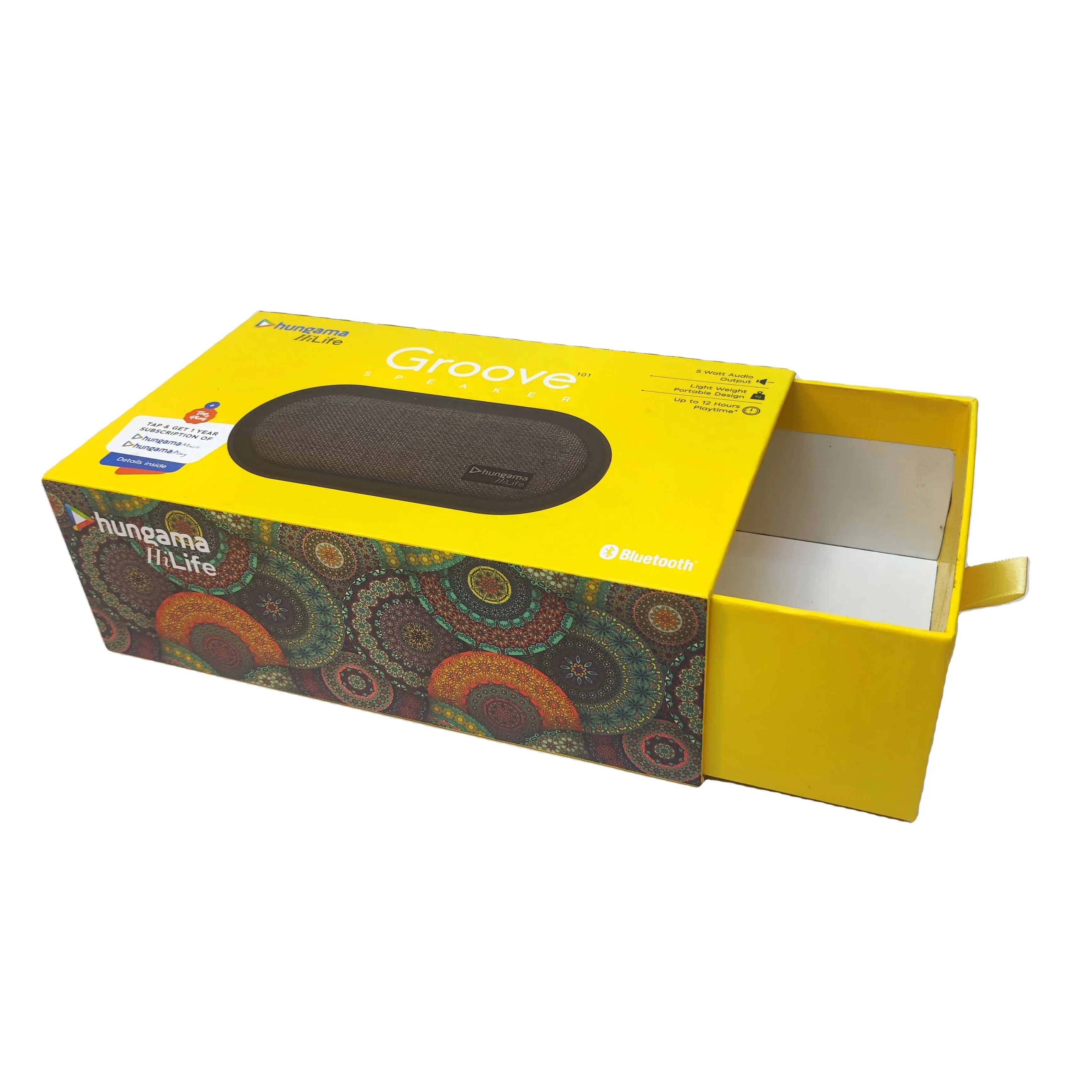 Коробка для выдвижного ящика из бумаги с ручкой для выдвижной ленты для упаковки звукового динамика и одежды Hi-Fi