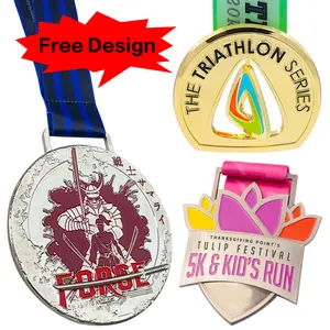 Logo personnalisé vélo d'<span class=keywords><strong>équilibre</strong></span> aérobie enfants piste rouge samouraï handball bras de fer ordre karaté escrime trophée médaille pour tir à l'arc - Product Image 1