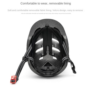 Promend mùa hè mát mẻ loại nửa mặt Mũ bảo hiểm cho xe máy xe đạp điện cưỡi USB đèn đuôi ngoài trời off-road bền EPS + PC - Product Image 4