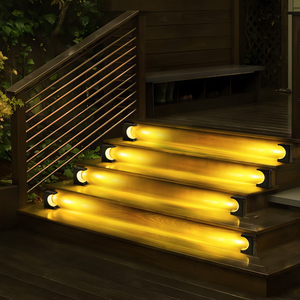 Luces <span class=keywords><strong>Solares</strong></span> LED para Escalones Exteriores con <span class=keywords><strong>Sensor</strong></span> <span class=keywords><strong>de</strong></span> <span class=keywords><strong>Movimiento</strong></span> Automático, IP65 Impermeables, Luz Blanca Cálida, Lámparas <span class=keywords><strong>Solares</strong></span> para Escaleras <span class=keywords><strong>de</strong></span> Jardín y Patio - Product Image 4