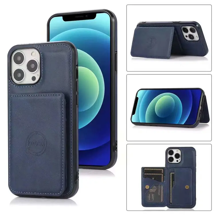 Funda de tarjeta magnética de cuero de color sólido de gama alta para iPhone15promax 14pro 13 funda de protección contra caídas 12 11 para Apple 15