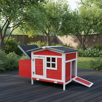 Poulailler Moderne en Bois avec Plateau, Rampe et Nid pour 20 Poulets, Utilisation Intérieure/Extérieure, Prêt pour l'Hiver et l'Été