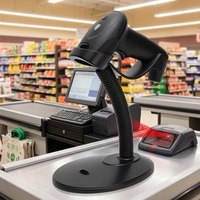 Lecteur de codes-barres 1D CCD filaire USB NAITING pour supermarché, code QR PDF417, 300 lectures/s, garantie 1 an