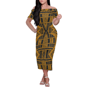 Robe à <span class=keywords><strong>tatouage</strong></span> florale Style boho, nouveau Style, couleur noire et blanche, tunique crayon, moulante, grande taille, africaine, - Product Image 3