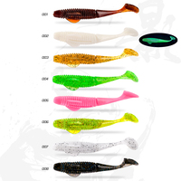 Leurre souple en PVC artificiel à queue en T, 77mm 3.1g, 88mm 5.8g, 8 couleurs, deux couleurs, pour pêche en eau douce et salée, Wobbler, Pesca